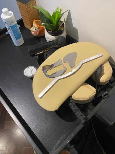 As ferramentas prontas antes da sessão, sobre a mesa